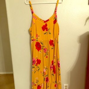 Old Navy Yellow and Red Floral Dress | Size XL